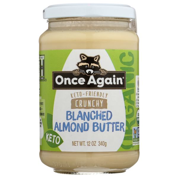 ONCE AGAIN: Crunchy Blanched Almond Butter, 12 oz
