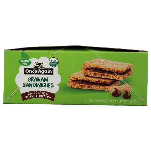 ONCE AGAIN: Chocolate and Peanut Butter Graham Sandwiches, 19 oz