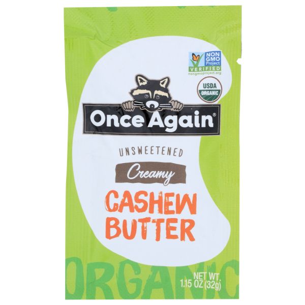 ONCE AGAIN: Cashew Butter Squeeze Pack Organic, 1.15 oz