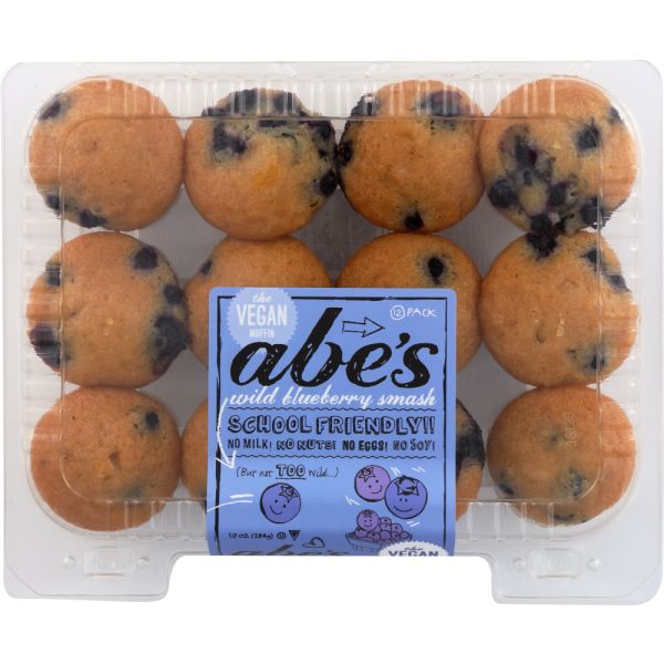 ABE'S: Vegan Wild Blueberry Smash Muffins, 10 Oz