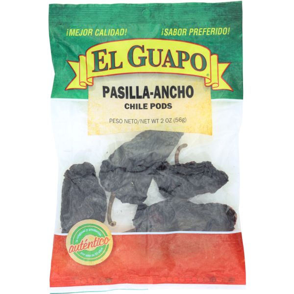 EL GUAPO: Pasilla-Ancho Chile Pods, 2 oz