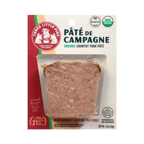 THREE LITTLE PIGS: Organic Pate De Campagne, 4 oz