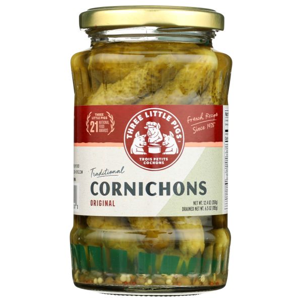 LES TRIOS PETITS: Cornichons Traditional, 12.4 oz