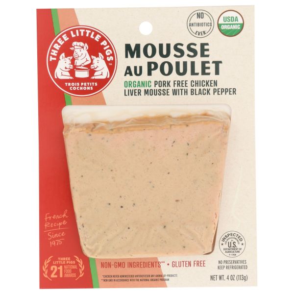 THREE LITTLE PIGS: Organic Mousse Au Poulet, 4 oz