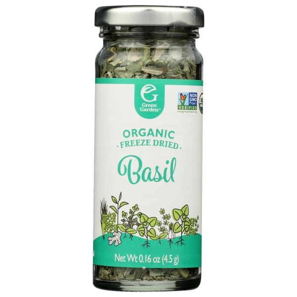 GREEN GARDEN: Organic Basil Freeze Dried Herbs, .16 oz