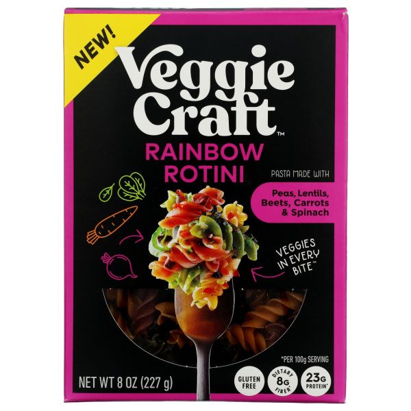VEGGIECRAFT: Rainbow Rotini Pasta, 8 oz