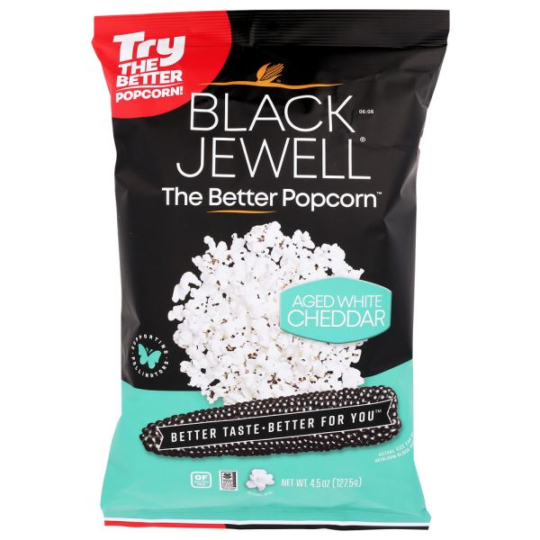 BLACK JEWELL: Aged White Cheddar Popped Popcorn, 4.5 oz