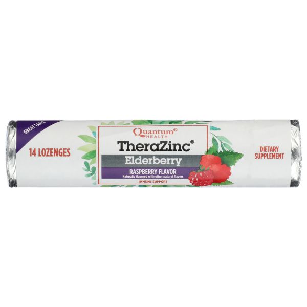QUANTUM HEALTH: TheraZinc Elderberry Raspberry Flavor Lozenges, 14 ct