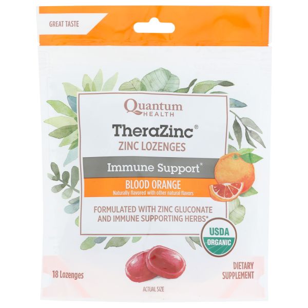 QUANTUM: TheraZinc Blood Orange Lozenges, 18 ea