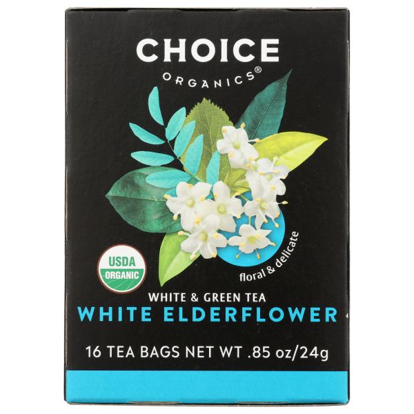 CHOICE TEA: Tea White Green Elderflower, 16 bg
