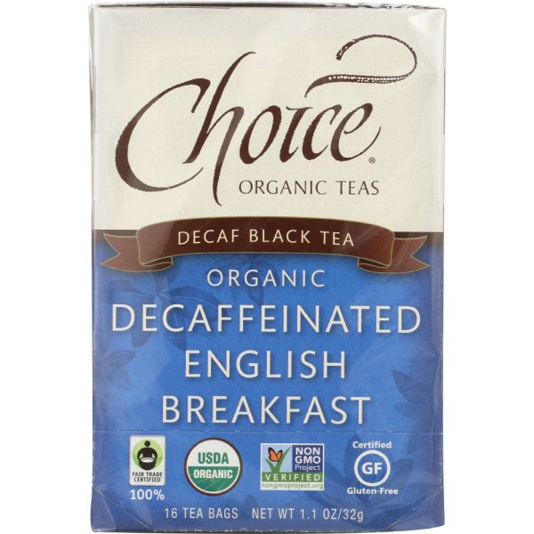 CHOICE TEA: Decaffeinated English Breakfast Tea, 16 bg