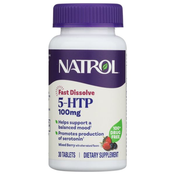 NATROL: 5-HTP Wild Berry Flavor 100 mg, 30 tablets