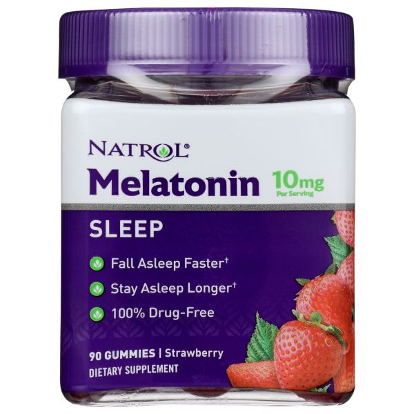 NATROL: Melatonin Gummies Sleep Support Strawberry 10mg, 90 pc