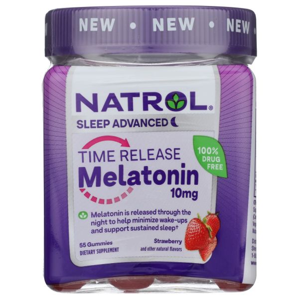 NATROL: Time Release Melatonin Gummies 10mg, 55 pc