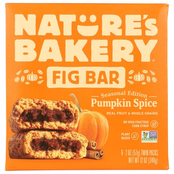 NATURES BAKERY: Pumpkin Spice Fig Bar 6Ct, 12 oz