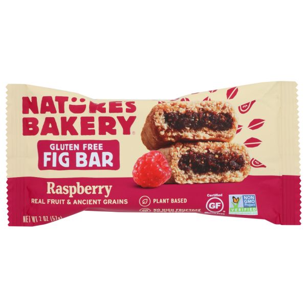 NATURES BAKERY: Gluten Free Fig Bars Raspberry, 2 oz