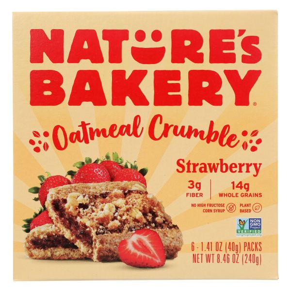 NATURES BAKERY: Bar Oatmeal Crumble Strawberry, 8.46 oz