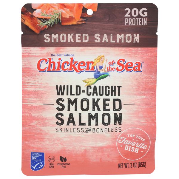 CHICKEN OF THE SEA: Salmon Wild Smoked Pouch, 3 oz