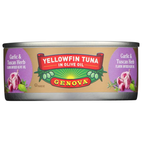 GENOVA: Tuna Yellowfin Garlic Herb Olive Oil, 5 oz