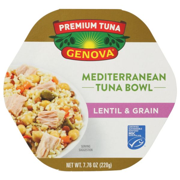 GENOVA: Mediterranean Tuna Bowl Lentil and Grain, 7.76 oz