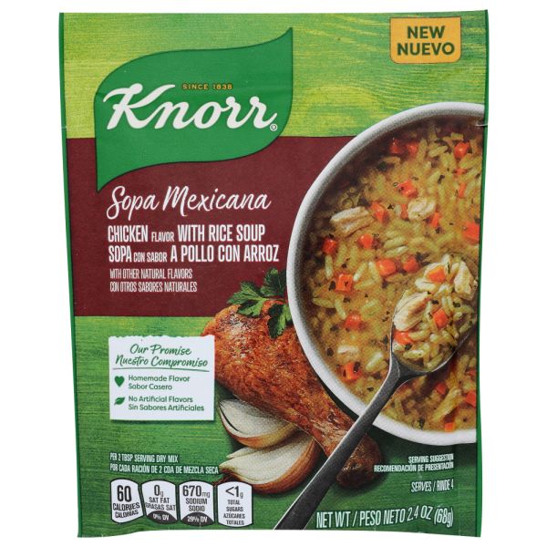 KNORR: Sopa Mexicana Chicken Flavor With Rice Soup, 2.4 oz