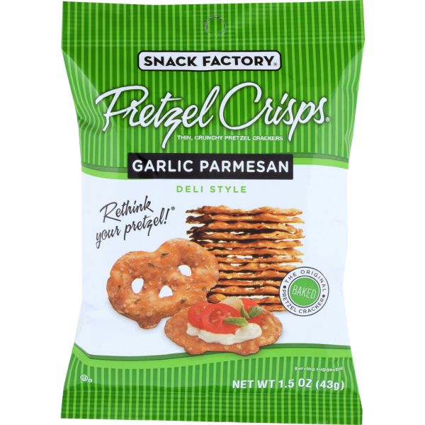 SNACK FACTORY: Garlic Parmesan Pretzel Crisps, 1.5 oz
