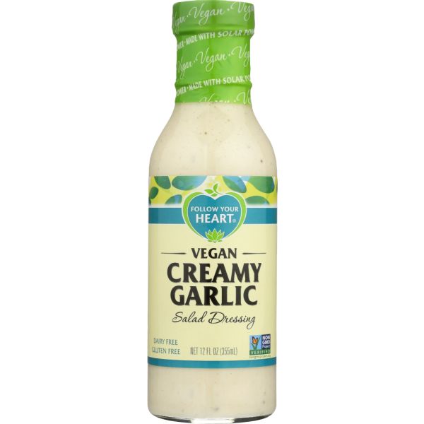 FOLLOW YOUR HEART: Vegan Creamy Garlic Salad Dressing, 12 oz
