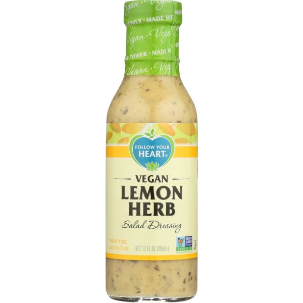 FOLLOW YOUR HEART: Vegan Lemon Herb Salad Dressing, 12 oz