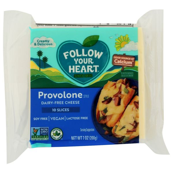 FOLLOW YOUR HEART: Provolone Style Cheese Alternative Slices, 7 oz