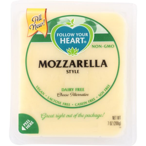 FOLLOW YOUR HEART: Mozzarella Style Cheese Alternative Block, 7 oz