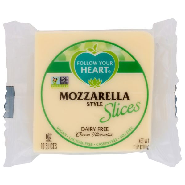 FOLLOW YOUR HEART: Mozzarella Style Cheese Alternative Slices, 7 oz