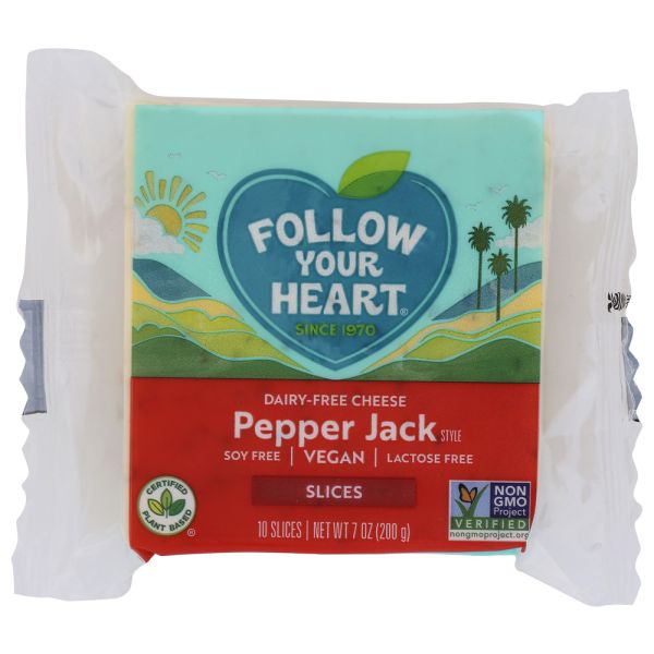 FOLLOW YOUR HEART: Pepper Jack Style Cheese Alternative Slices, 7 oz