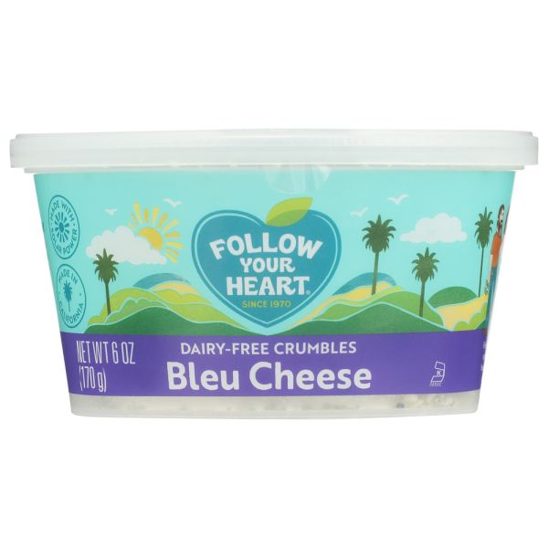 FOLLOW YOUR HEART: Dairy Free Bleu Cheese Crumbles, 6 oz