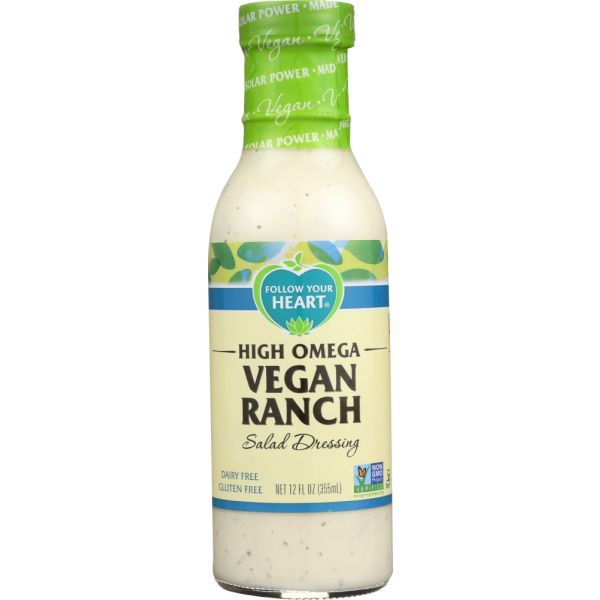 FOLLOW YOUR HEART: High Omega Vegan Ranch Salad Dressing, 12 Oz