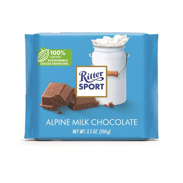 RITTER SPORT: Alpine Milk Chocolate Bar, 3.5 oz