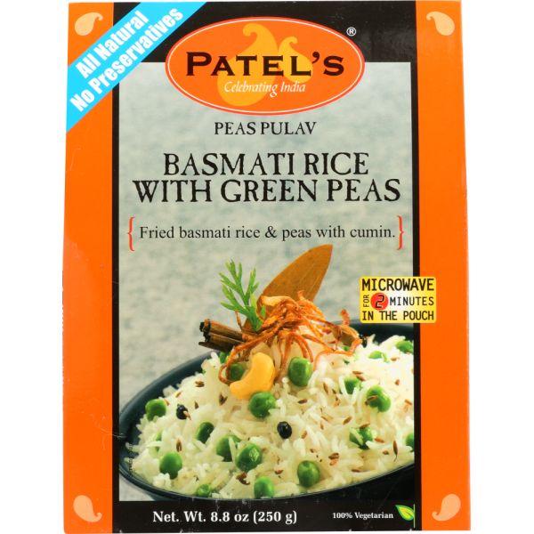 PATEL: Basmati Rice with Green Peas, 8.8 oz