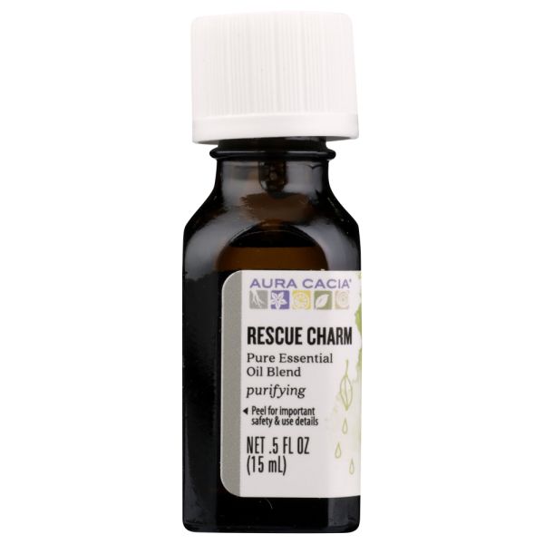 AURA CACIA: Rescue Charm Essential Oil Blend, 0.5 oz
