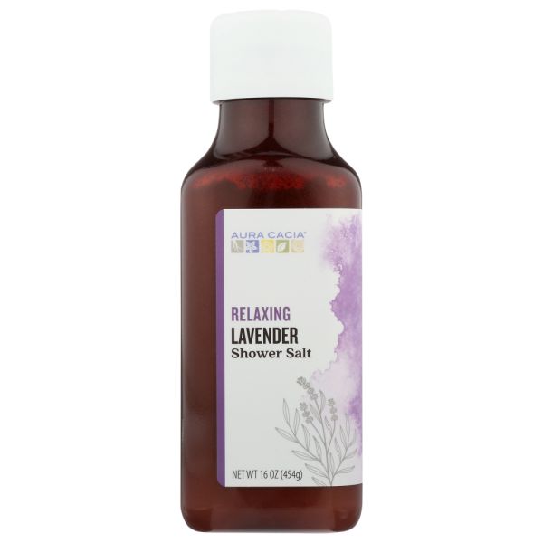 AURA CACIA: Relaxing Lavender Shower Salt, 16 oz