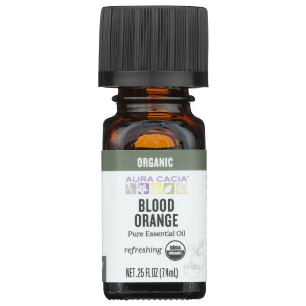 AURA CACIA: Organic Blood Orange Refreshing Essential Oil, 0.25 oz