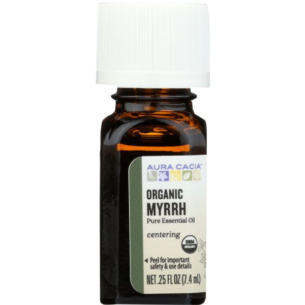 AURA CACIA: Organic Myrrh Pure Essential Oil, 0.25 oz