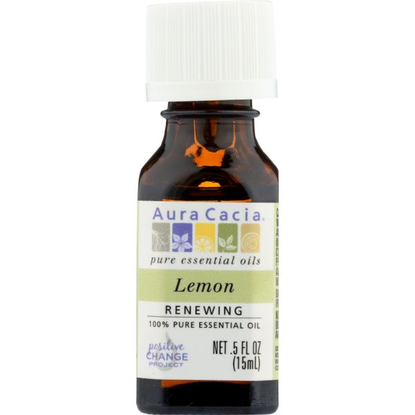 Aura Cacia 100% Pure Essential Oil Lemon, 0.5 Oz