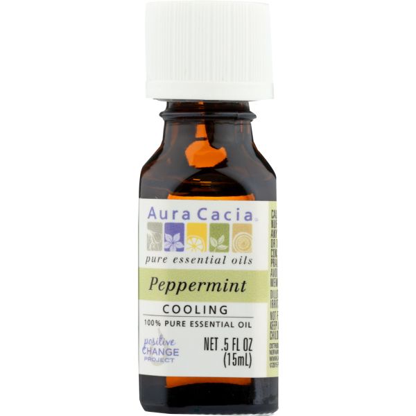 Aura Cacia 100% Pure Essential Oil Peppermint, 0.5 Oz