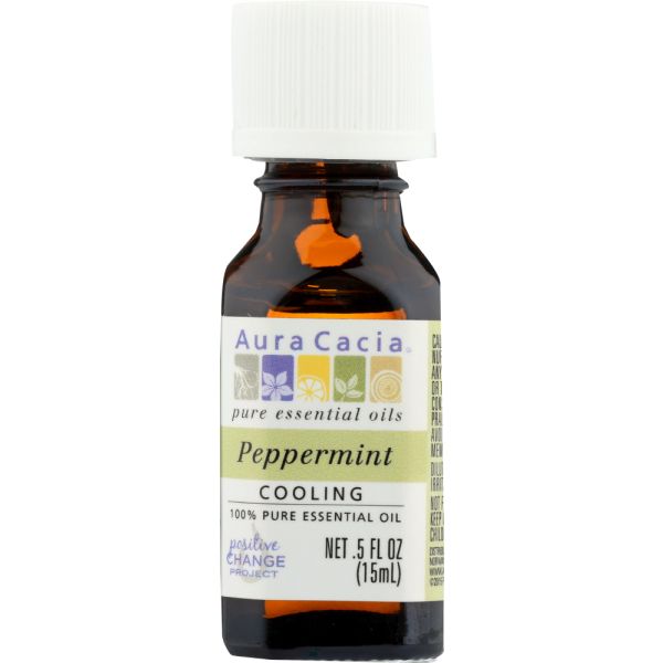 AURA CACIA: 100% Pure Essential Oil Peppermint, 0.5 Oz