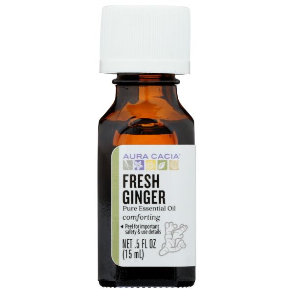 AURA CACIA: Oil Essential Fresh Ginger, 0.5 oz