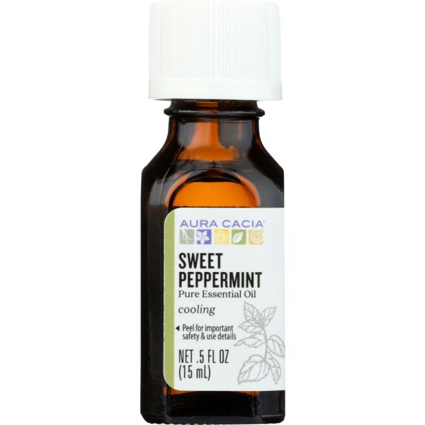 AURA CACIA: Sweet Peppermint Essential Oil, 0.5 oz