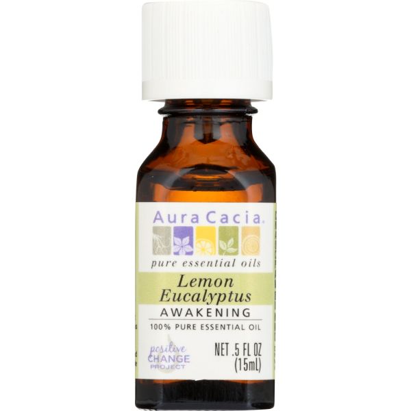 AURA CACIA: Essential Oil Awakening Lemon Eucalyptus, 0.5 oz