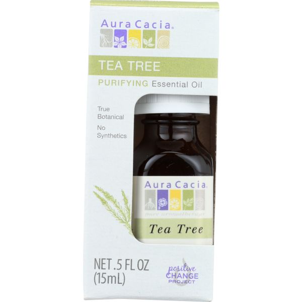 AURA CACIA: Tea Tree Purifying Essential Oil Boxed, 0.5 oz
