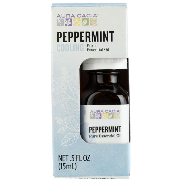 AURA CACIA: Peppermint Cooling Essential Oil, 0.5 oz