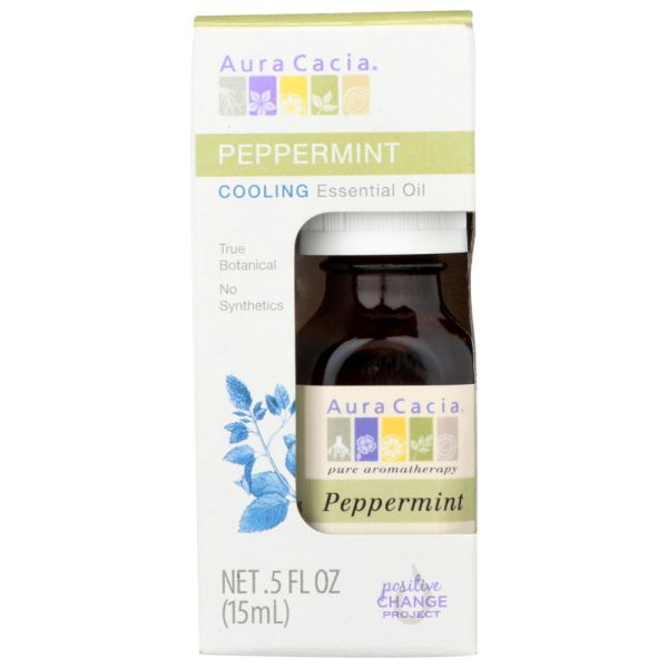 AURA CACIA: Peppermint Cooling Essential Oil, 0.5 oz