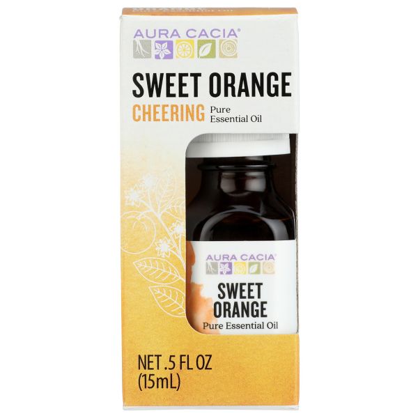 AURA CACIA: Sweet Orange Essential Oil Boxed, 0.5 oz